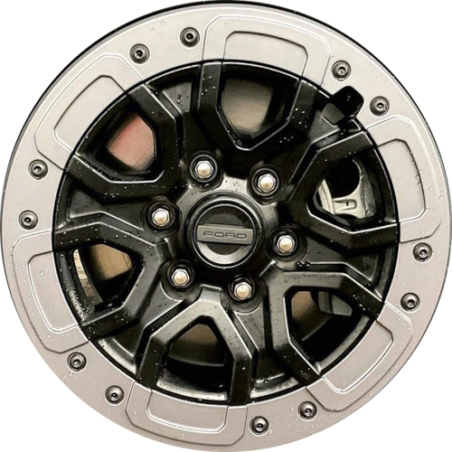 2024 Ford Ranger powder coat black 17x8.5 aluminum wheels or rims. Hollander part number ALY95850U45, OEM part number N1WJ1007G